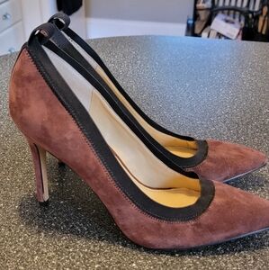 Vince Camuto Brown and Black Suede Heels - NEW